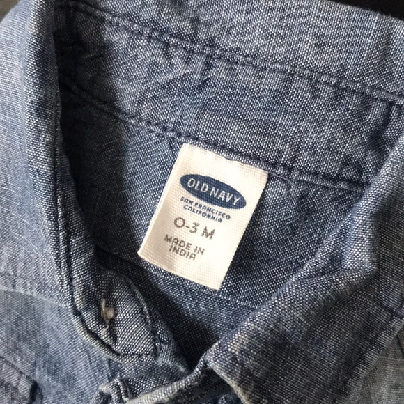 Old Navy Boys 0-3M Denim Shirt - Picture 3 of 3